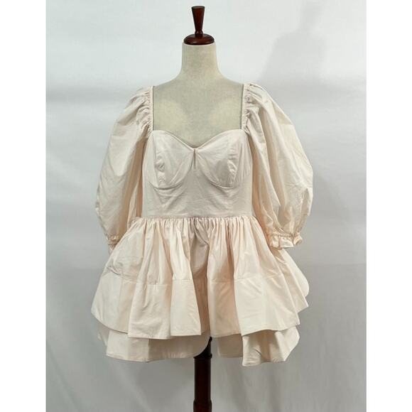 SELKIE Sz XXL Lickety Split Vacation Dress Pale Pink Puff Mini NWT - Picture 2 of 14